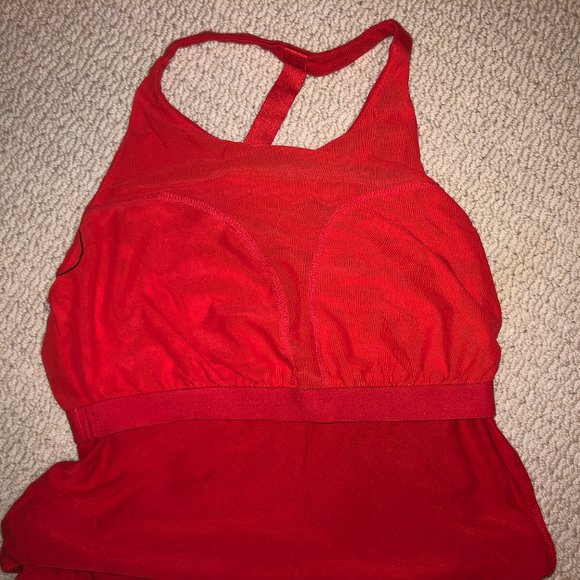 Athleta Maxi Dress with Shelf Bra - Red Size M - Picture 4 of 6